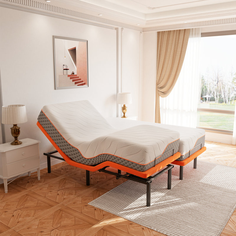 Lit réglable avec matelas 12 po série 2000, Très grand séparé