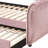 Pink Velvet Daybed W/Trundle (Twin)