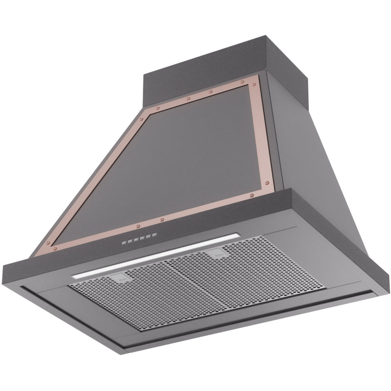 Hotte de cuisine murale 30 pouces ILVE Nostalgie II Series Noblesse avec 600 pi³ / min, Graphite mat / cuivre