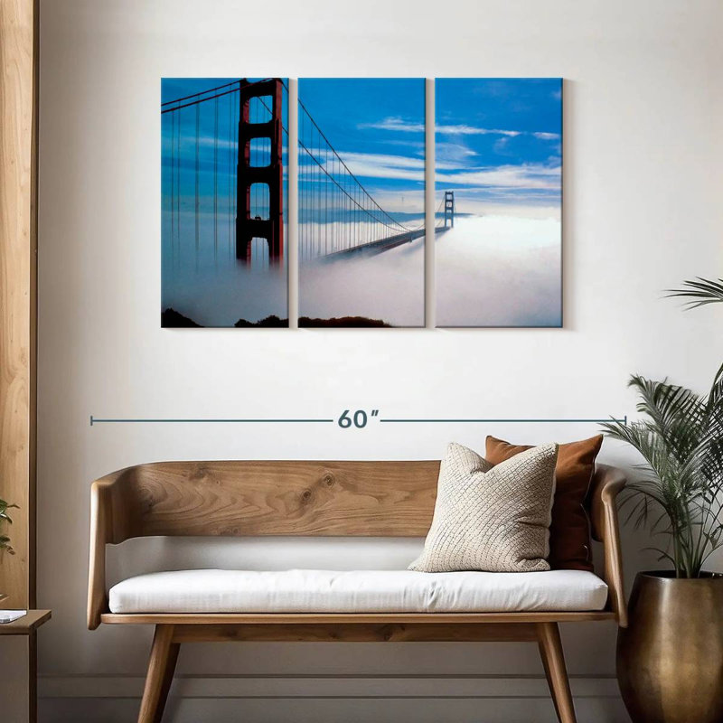 Lilie Golden Gate Bridge dans la brume, H 28 po x l 45 po