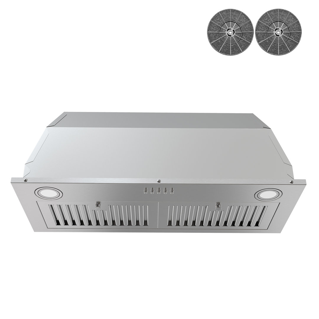 30-in 343-CFM Convertible Stainless Steel Insert Range Hood with Charcoal Filter AKDY