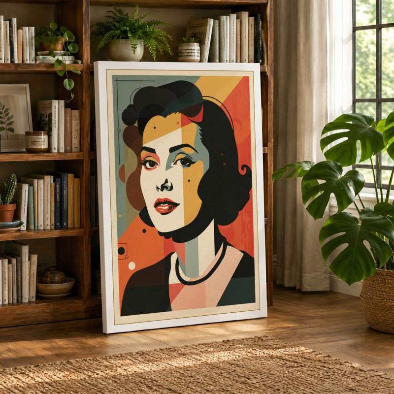 Portrait Pop Art - Wrapped Canvas, 18x12 - 45.7 x 30.5 cm, Sage Border