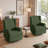 Upholstered Classic Wing Back Manual Handle Swivel Rock Glider Recliner Set of 2-1480243148