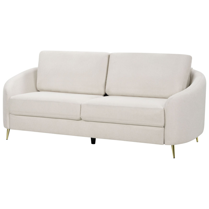 Aaronette 3 Seater Sofa, Light Beige Polyester