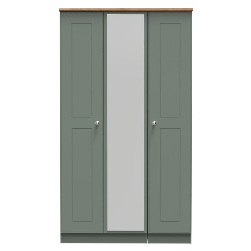 Conners Manufactured Wood Wardrobe, Reed Green/Riviera Oak
