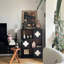 Blanc + noir + conque brune + vitrines en bois massif