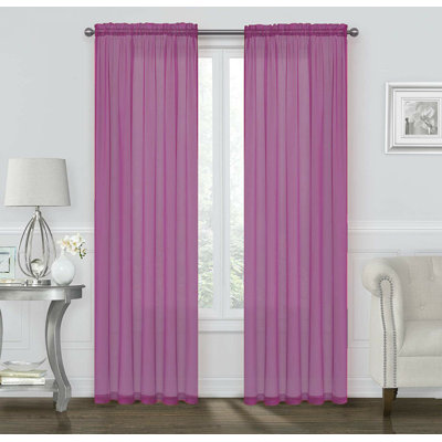 Panneaux de rideaux transparents avec passe-tringle ultra luxueux en voile unie Letman