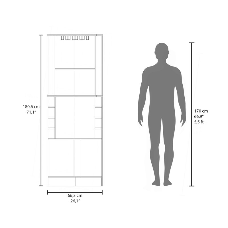 Armoire de coin blanche avec rangement pour bouteilles de vin et porte-verres