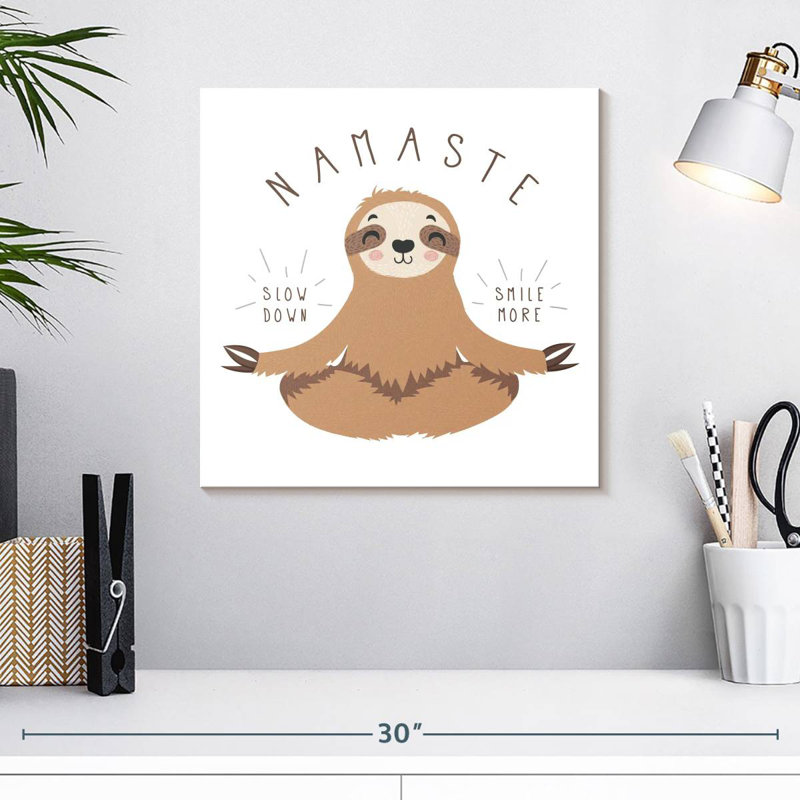 Tergel Sloth Namaste, 16" H x 16" W