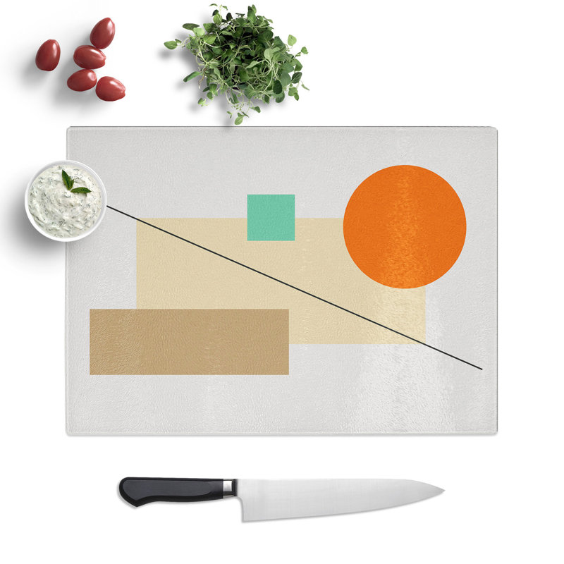 Abstract Blocks Chopping Board, 0.4cm H x 20cm W x 28.5cm L