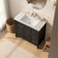 Meuble-lavabo moderne autoportant de 91 cm (36 po) avec lavabo intégré, un seul lavabo, noir