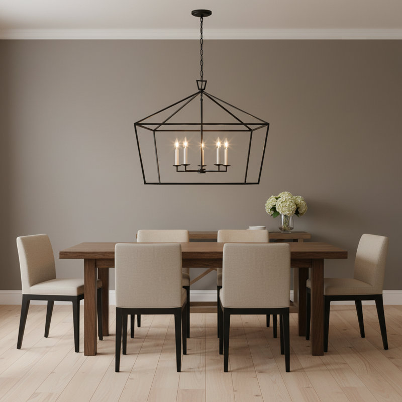 Lustre géométrique à 5 lumières Tari, Nuit noire
