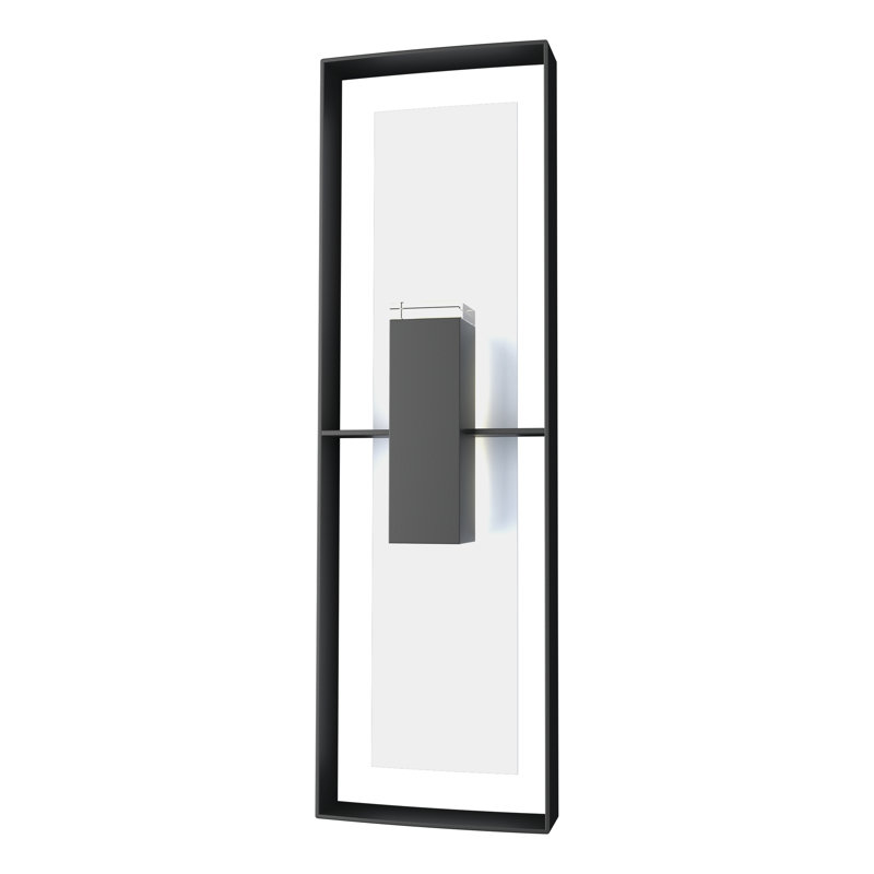 Shadow Box Flush Mount Outdoor Wall Sconce, 45" H x 13" W x 5.4" D, White, Coastal Oil Rubbed Bronze