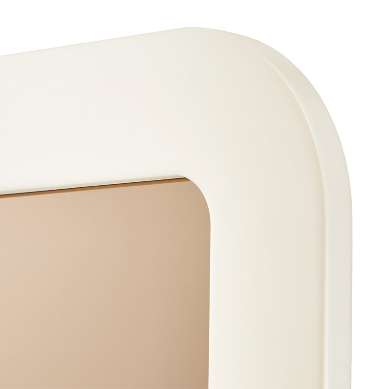 Lisbon Flat Wall Mirror, Matte Cream