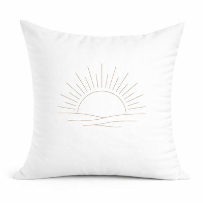 Indoor / Outdoor White Square Throw Cushion Cover