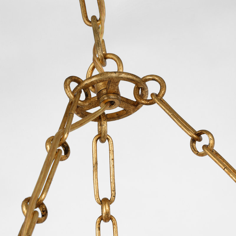 Leslie 6 - Light Chandelier, Golded Iron