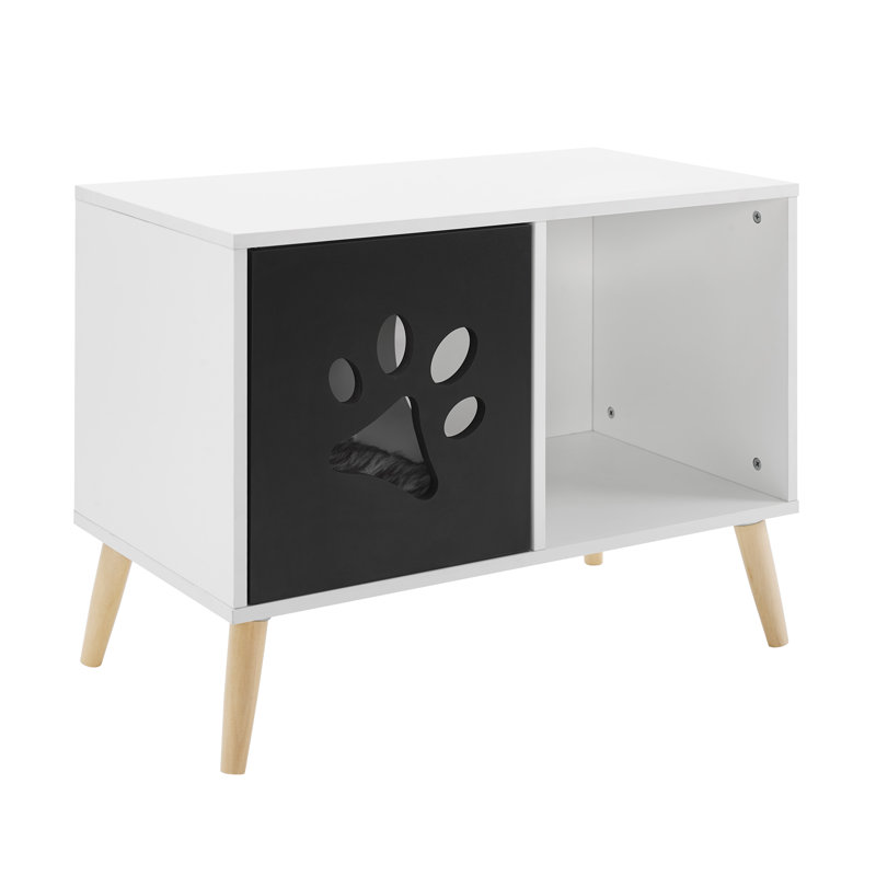 Sam's Pets Convertible 22" Black and White Cat Condo End Table