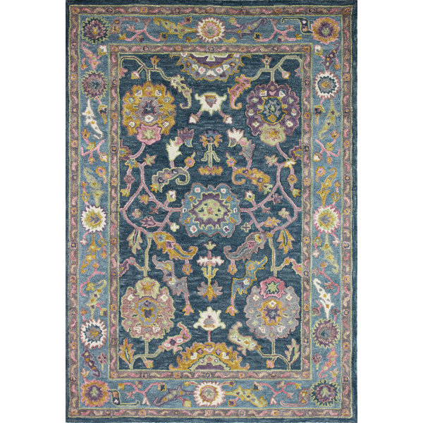 Langley Street Lonnie Handmade Wool Teal Rug & Reviews | Wayfair