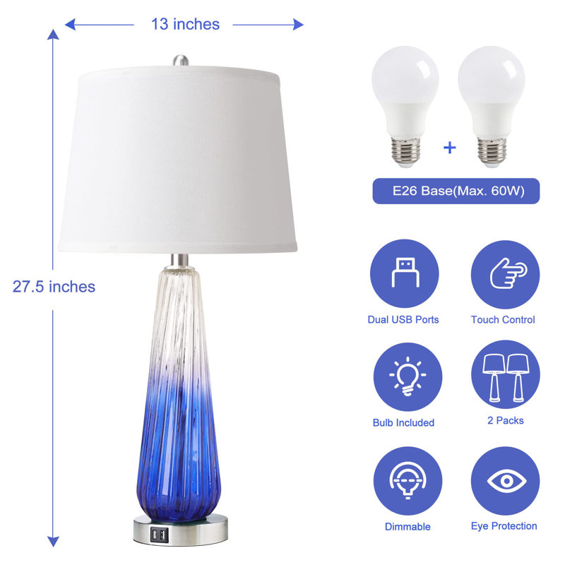 Armetha USB Table Lamp, Blue