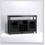Armoire de rangement / buffet / console de télévision avec portes en verre, noir
