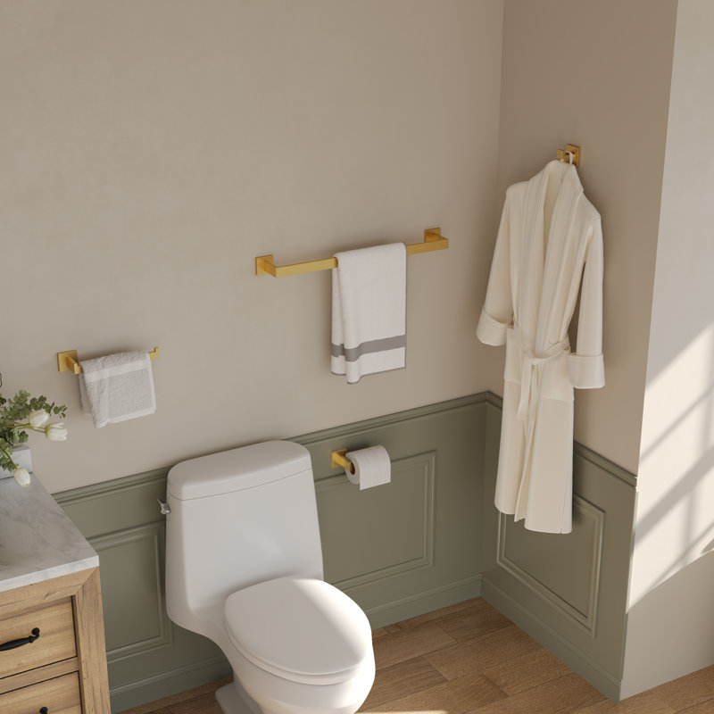 4 - Piece Bathroom Hardware Set, Brushed Gold
