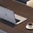 Smoky color Rectangular Manufactured wood+Stainless steel with 3 drawers desk-578023162