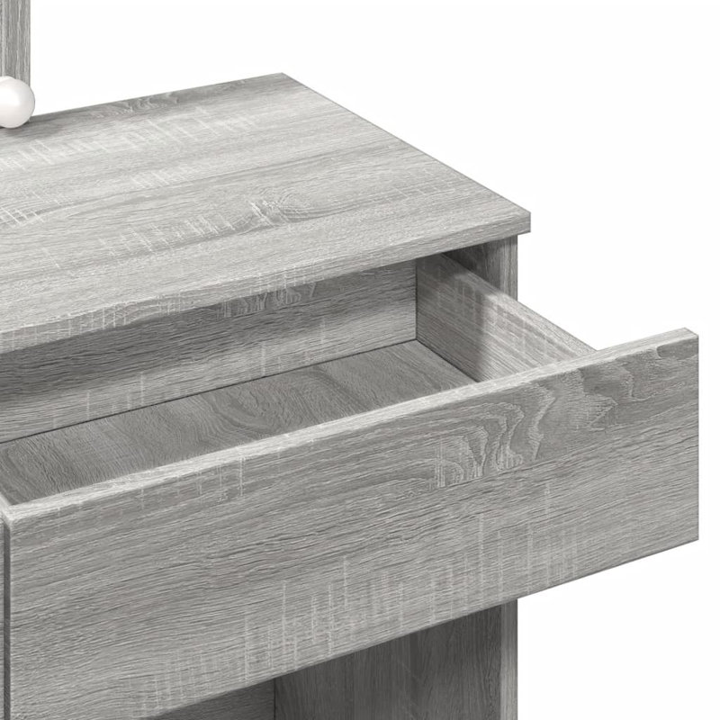 Dressing Table with Mirror, Grey Sonoma