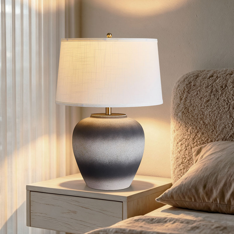 Lampe de table en céramique de 63,5 cm (25 po) de hauteur, lampe de chevet tactile à intensité variable avec ampoule E26 incluse