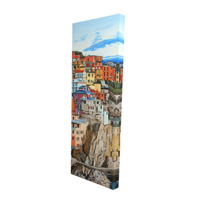 « amalfi coast italie », reproduction de peinture à l’acrylique sur toile tendue