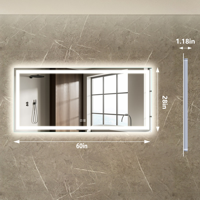 Naliyah Flat Wall Mirror, 60" x 28"