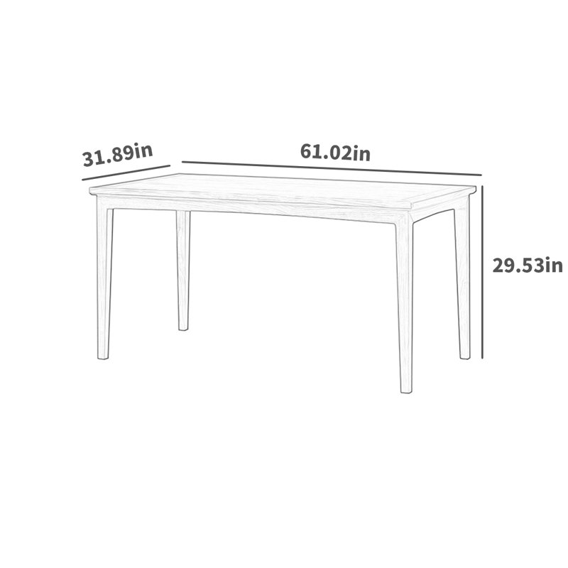 Dining table rectangular new Chinese home, 31.89" W x 61.02" L
