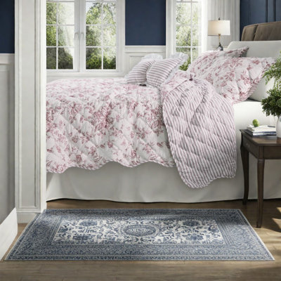 Ensemble de literie réversible, courtepointe florale en polyester pour maison moderne