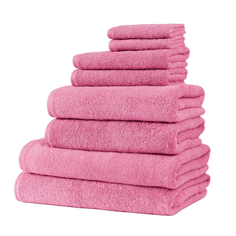 Ensemble de 8 caisses pour chambre d'amis en coton turc, Rose mat