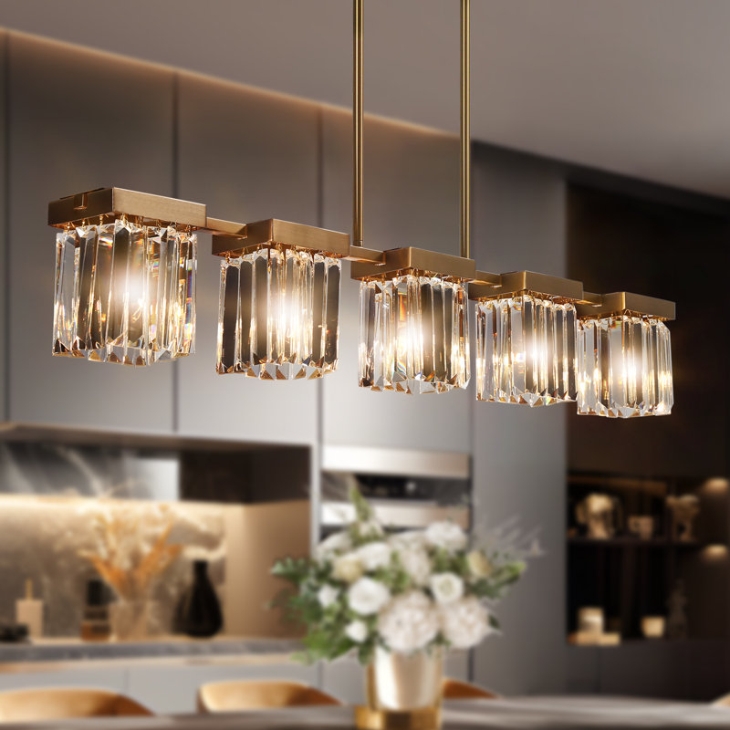 Luminaire suspendu linéaire pour îlot de cuisine Barela, 5