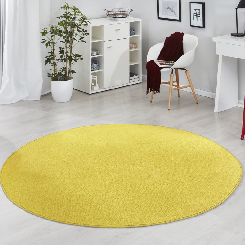 Fancy Yellow Rug, Round 200cm