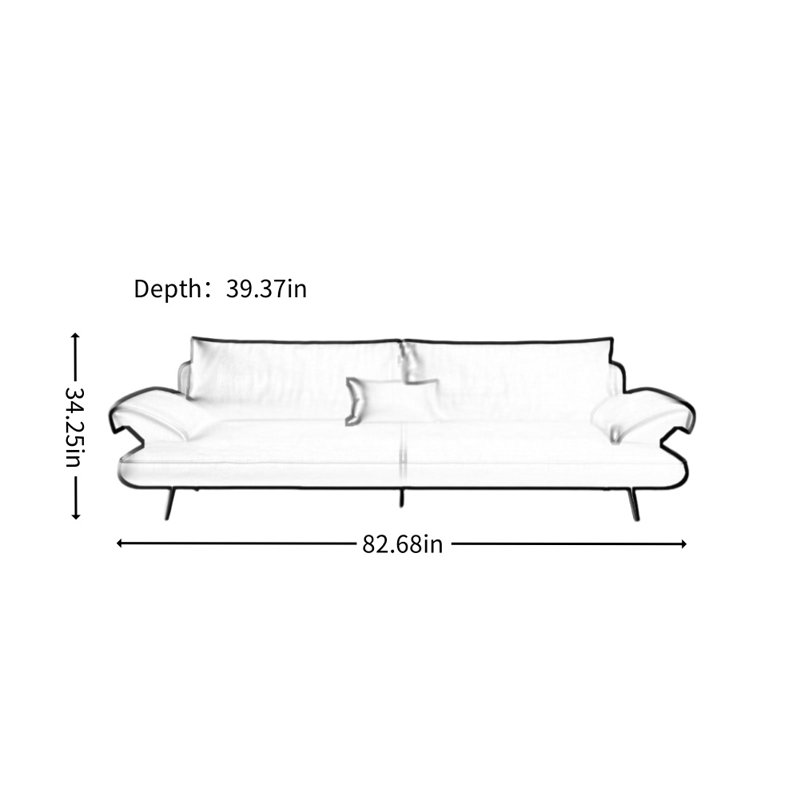 Straight Sailboat - Style Couch, Brown