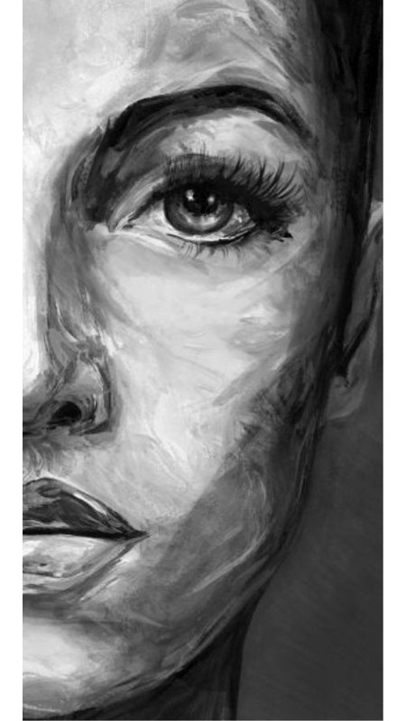 Face II Print by Jacob Lincoln, Image Brush Gel, 94" H x 47" W