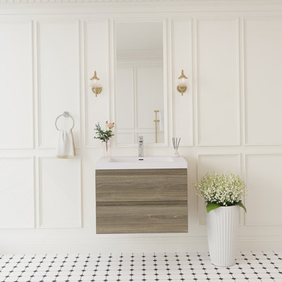 Meuble-lavabo flottant 30 po avec lavabo, rangement mural moderne pour salle de bain