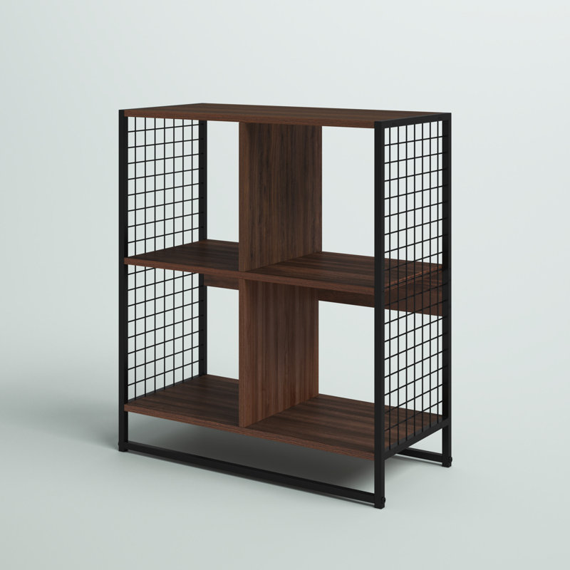 Unité murale de 4 cubes, Noyer style Mid-Century