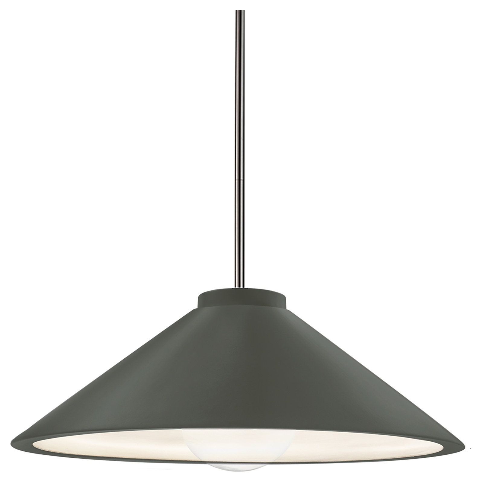 Leni Dimmable LED Single Light Pendant, Polished Chrome, Concrete