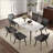 Modern Artificial Stone Curved Edge  Metal Leg Dining Table-Can Accommodate 6 People(Dining Table Only)-118103105-118103119-118103118