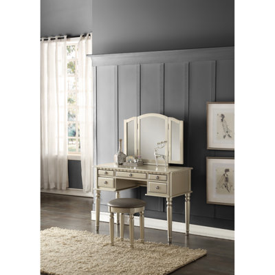 Ensemble de meuble-lavabo de chambre à coucher contemporain avec tiroir et tabouret pliable
