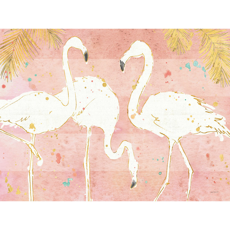 Flamant rose IV - reproduction sur toile, H 12 po x l 16 po