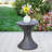 Outdoor 16-Inch Multi-Brown Wicker Hourgla Side Table