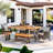 Lebo 6 - Person Acacia Wicker Patio Dining Set with Rectangular Table-1005820999