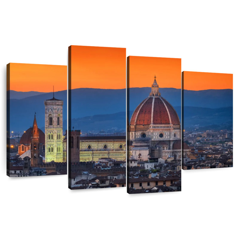 Cathédrale de Nicci Florence au crépuscule, H 48 po x l 75 po