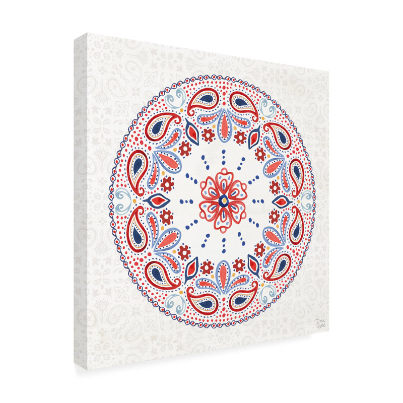  «Dina June Festive Summer VI», art mural sur toile, Blanc, H 35 po x l 35 po