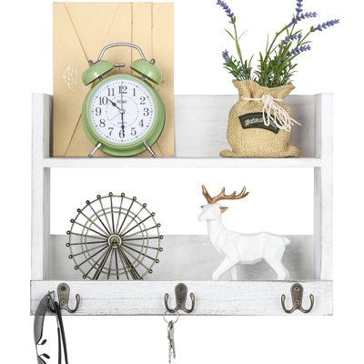 Aleanna Floating Shelf with Hooks