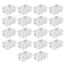 Sterilite Divided Storage Ultra Caddy with 4 Compartments, White (6 Pack)