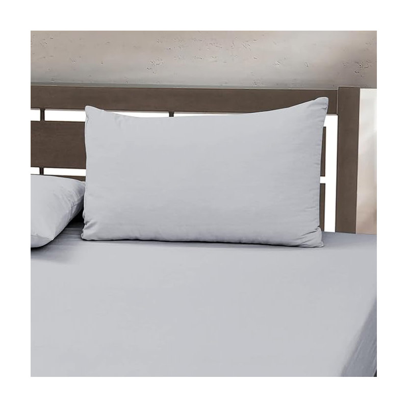 Rylynne Microfiber Fitted Sheet, Silver, Double